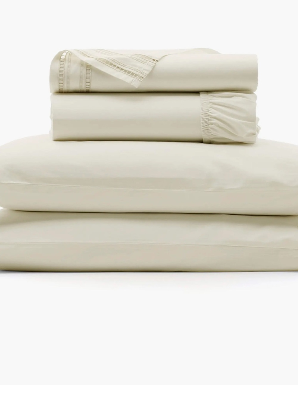 Boll & Branch Signature Ladder Stitch sheet Set iCream/Sand, size twin XL